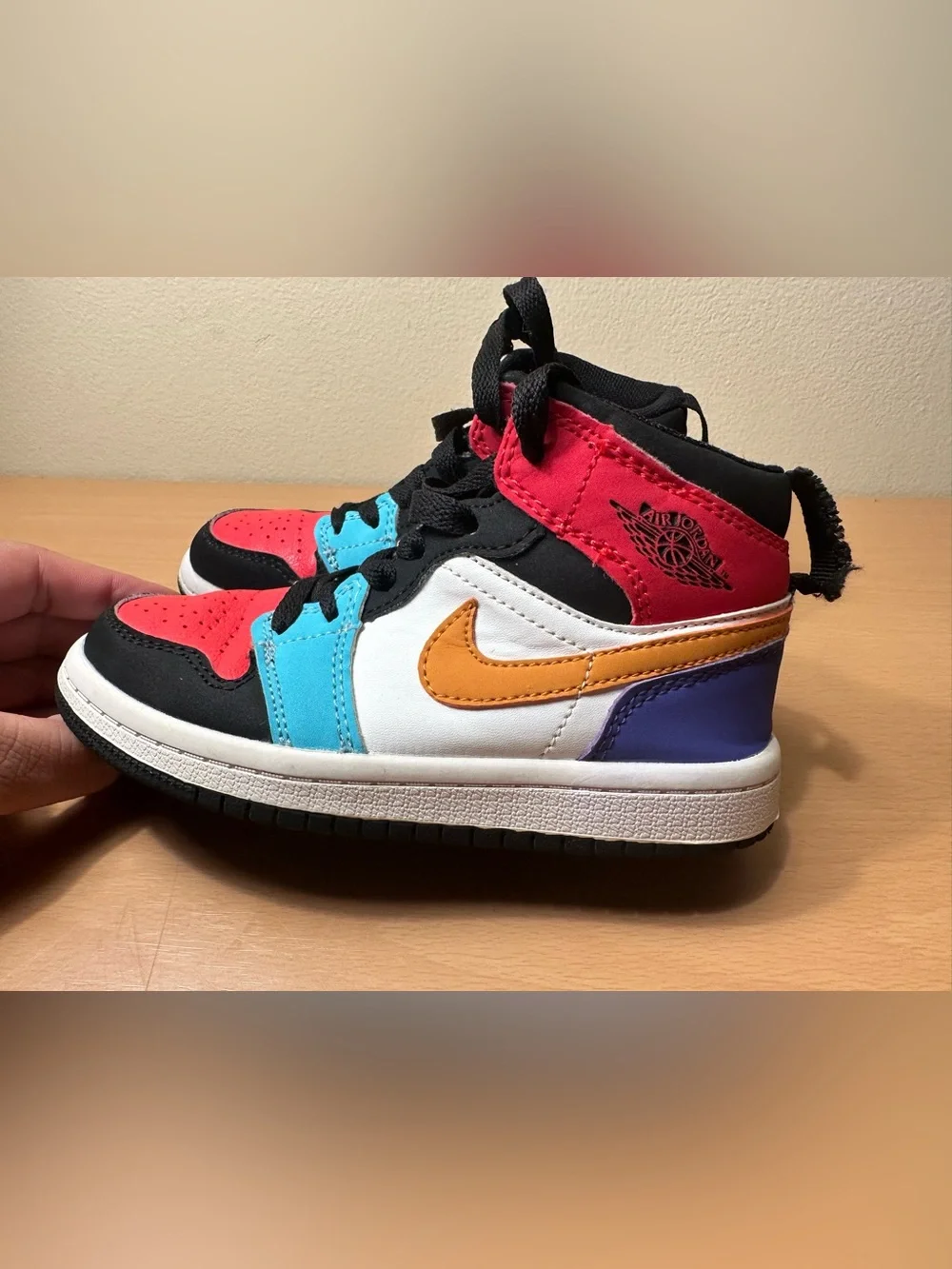 Jordan 1 Mid Bred Multi-Color Little Kids Shoes Size 11C